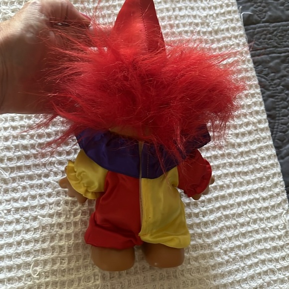 Rare Vintage Large 8" Russ Red Haired Troll Clown Doll With Hat - Picture 6 of 7